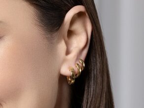 Creolen Modern in 14K Weißgold S