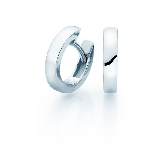 Creolen Modern in 14K Weißgold S