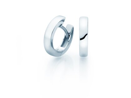 Creolen Modern in 14K Weißgold S