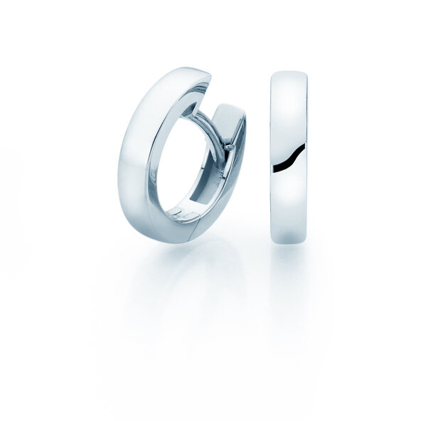 Creolen Modern in 14K Weißgold S