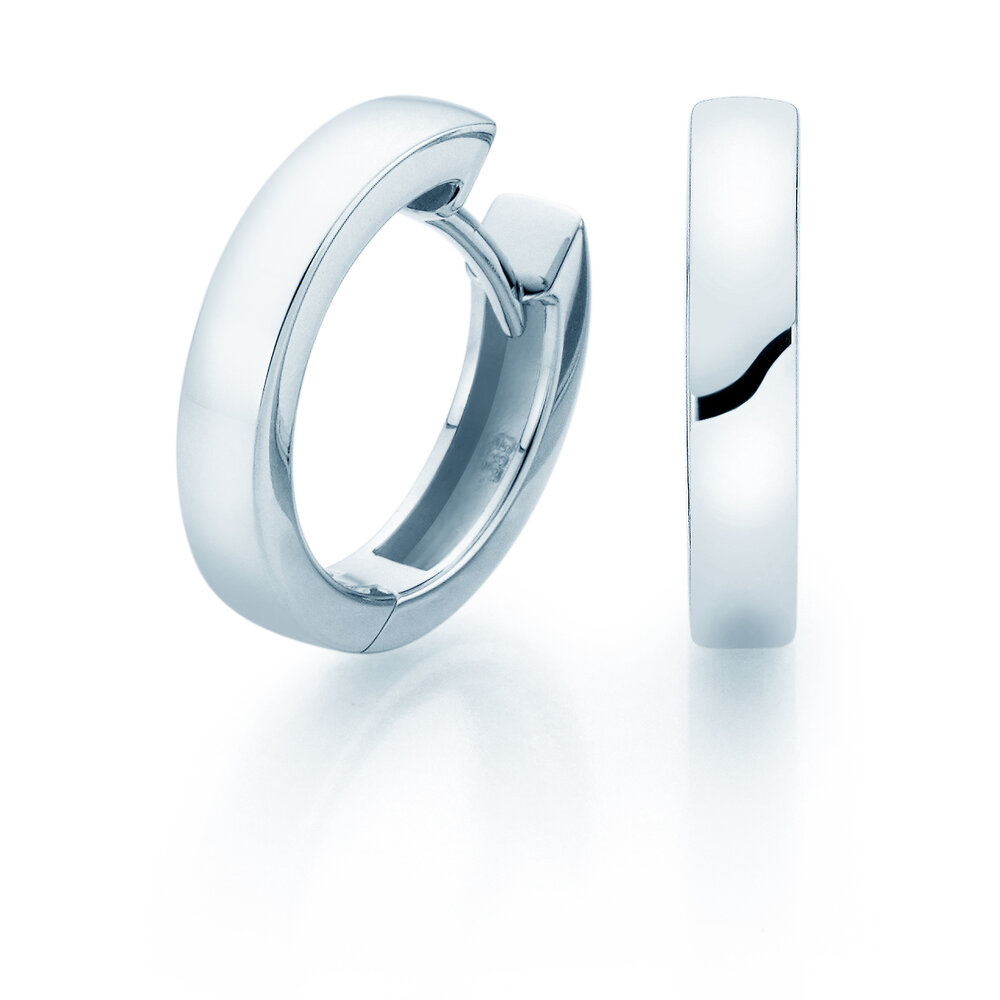 Creolen Modern in 14K Weißgold L