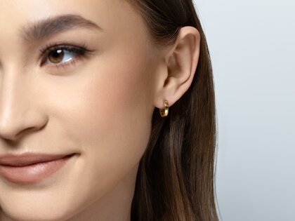 Creolen Modern in 14K Weißgold M