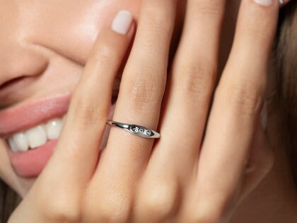 Ring Signet in Silber 925/- poliert