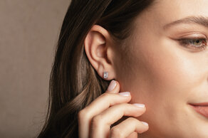 Ohrstecker Diamond Radiant Labordiamant in Silber 925/- mit Labordiamanten 0,30ct E/VS
