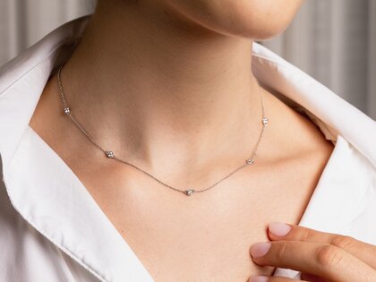 Halskette Leon in 14K Gelbgold mit Diamanten 0,25ct G/SI 42cm