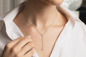 Halskette Leon Y in 14K Weißgold mit Diamanten 0,06ct G/SI