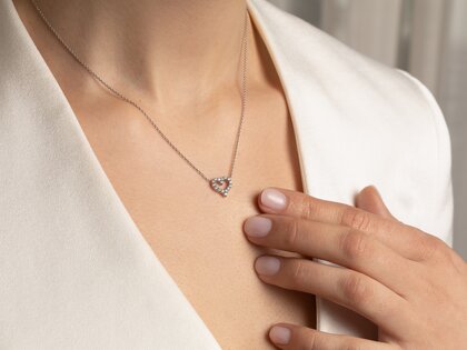 Anhänger Heart Diamonds in 14K Weißgold mit Diamanten 0,26ct