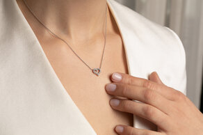 Anhänger Heart Diamonds in 14K Weißgold mit Diamanten 0,26ct