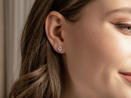 Ohrstecker Diamond Drop Labordiamant in Silber 925/- mit Labordiamanten 0,30ct E/VS
