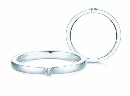 Verlobungsring Infinity in Silber 925/- mit Diamant 0,10ct G/SI