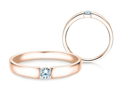 Verlobungsring Infinity Petite in 14K Roségold mit Diamant 0,13ct G/SI