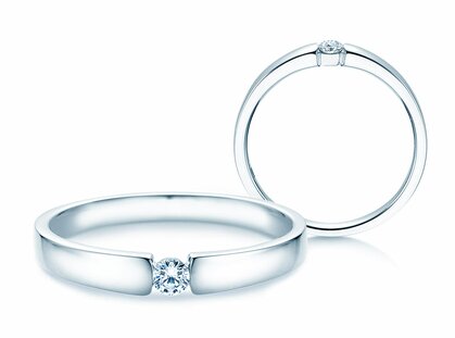 Verlobungsring Infinity Petite in 14K Weißgold mit Diamant 0,09ct G/SI