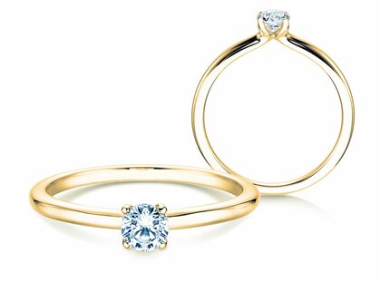 Verlobungsring Classic 4 in 14K Gelbgold mit Diamant 0,25ct G/IF