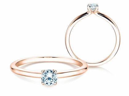 Verlobungsring Classic 4 in 14K Roségold mit Diamant 0,25ct G/IF