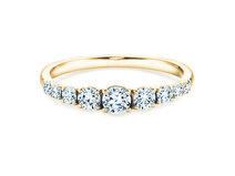 Verlobungsring 9 Diamonds in 14K Gelbgold mit Diamanten 0,61ct G/SI