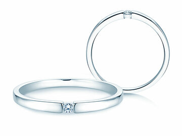 Verlobungsring Infinity Petite in 14K Weißgold mit Diamant 0,03ct
