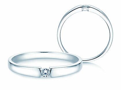 Verlobungsring Infinity Petite in 14K Weißgold mit Diamant 0,06ct