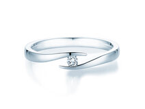 Verlobungsring Twist in Silber 925/- mit Diamant 0,05ct
