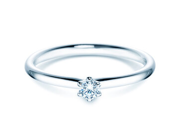Verlobungsring Classic 6 in Silber 925/- mit Diamant 0,10ct