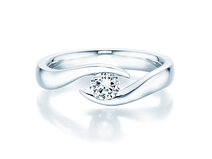 Verlobungsring Twist in 18K Weißgold mit Diamant 0,30ct G/SI