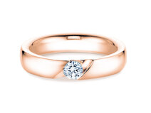 Verlobungsring Italic in 14K Roségold mit Diamant 0,05ct G/SI