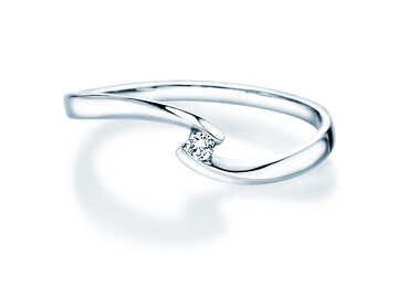 Verlobungsring Twist Petite in 14K Weißgold mit Diamant 0,04ct