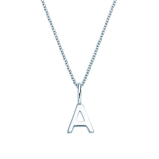 Buchstaben-Anhänger Classic A in 14K Weißgold