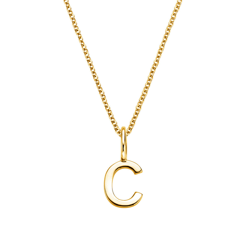 Buchstaben Anhänger Classic C in 9K Gelbgold poliert