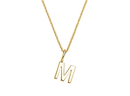 Buchstaben-Anhänger Classic M in 14K Gelbgold