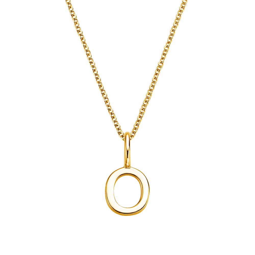 Buchstaben-Anhänger Classic O in 14K Gelbgold