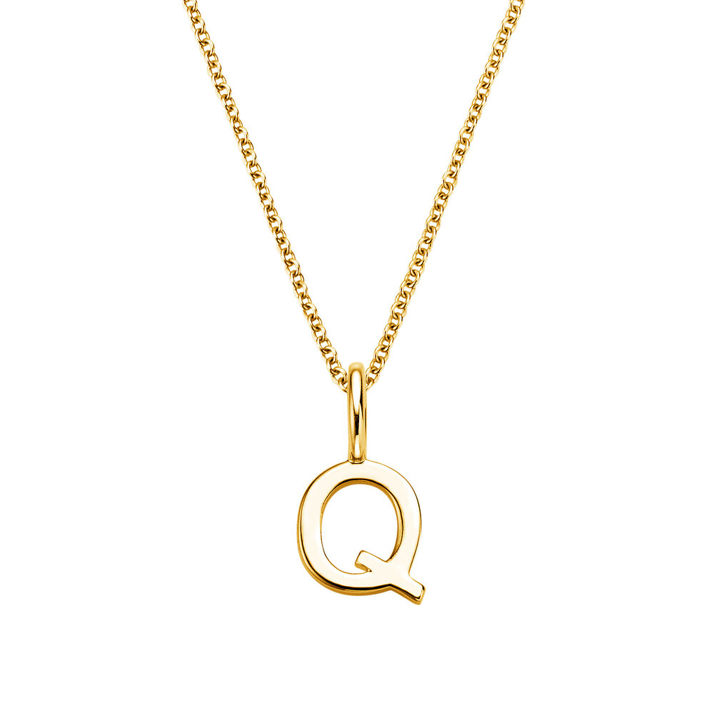 Buchstaben-Anhänger Classic Q in 14K Gelbgold