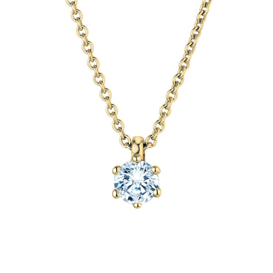 Anhänger Classic Labordiamant in 14K Gelbgold mit Labordiamant 0,25ct E/VS
