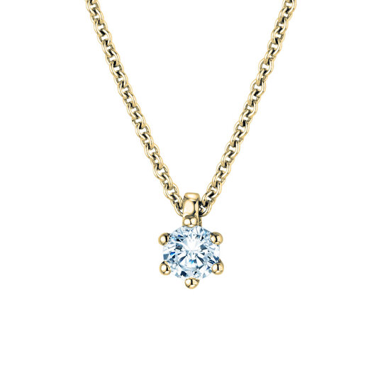 Anhänger Classic Labordiamant in 9K Gelbgold mit Labordiamant 0,15ct E/VS