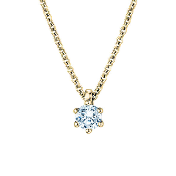 Anhänger Classic Labordiamant in 9K Gelbgold mit Labordiamant 0,15ct E/VS