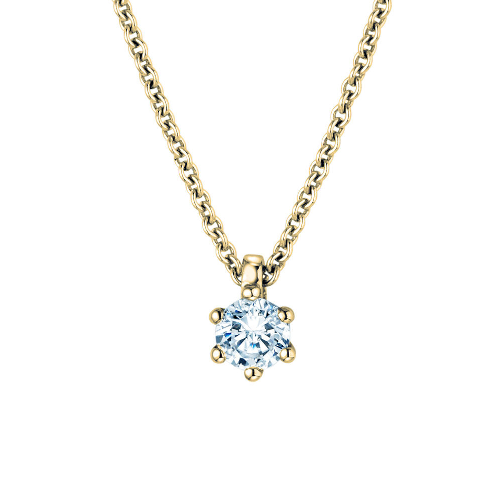 Anhänger Classic in 14K Gelbgold mit Diamant 0,20ct G/SI