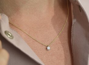 Anhänger Classic Labordiamant in 14K Gelbgold mit Labordiamant 0,25ct E/VS