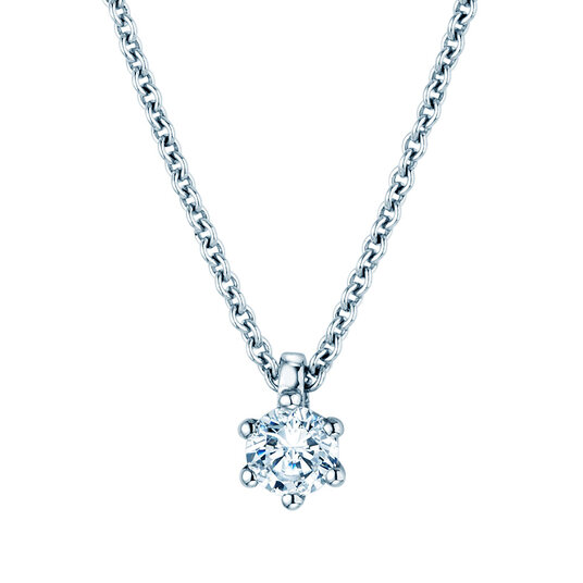 Anhänger Classic in 14K Weißgold mit Diamant 0,15ct G/SI