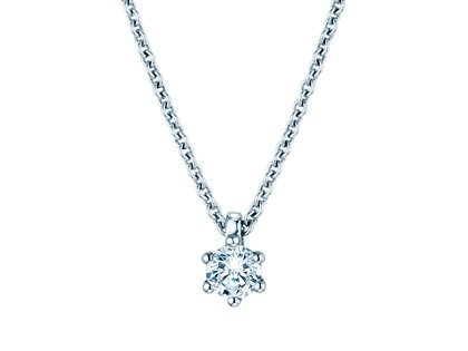 Anhänger Classic in 14K Weißgold mit Diamant 0,15ct G/SI