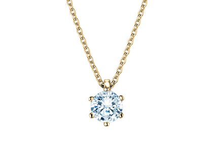 Anhänger Classic in 18K Gelbgold mit Diamant 0,50ct GSI G/SI