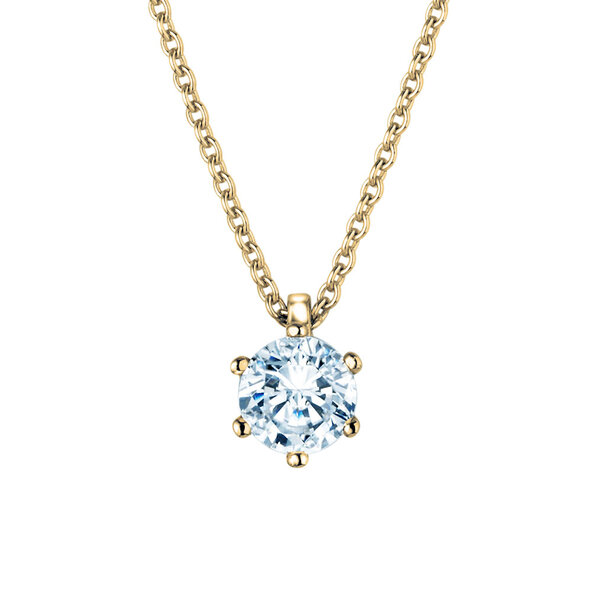 Anhänger Classic in 18K Gelbgold mit Diamant 0,50ct GSI G/SI