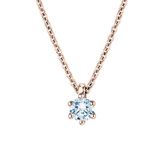 Anhänger Classic in 18K Roségold mit Diamant 0,15ct GSI G/SI