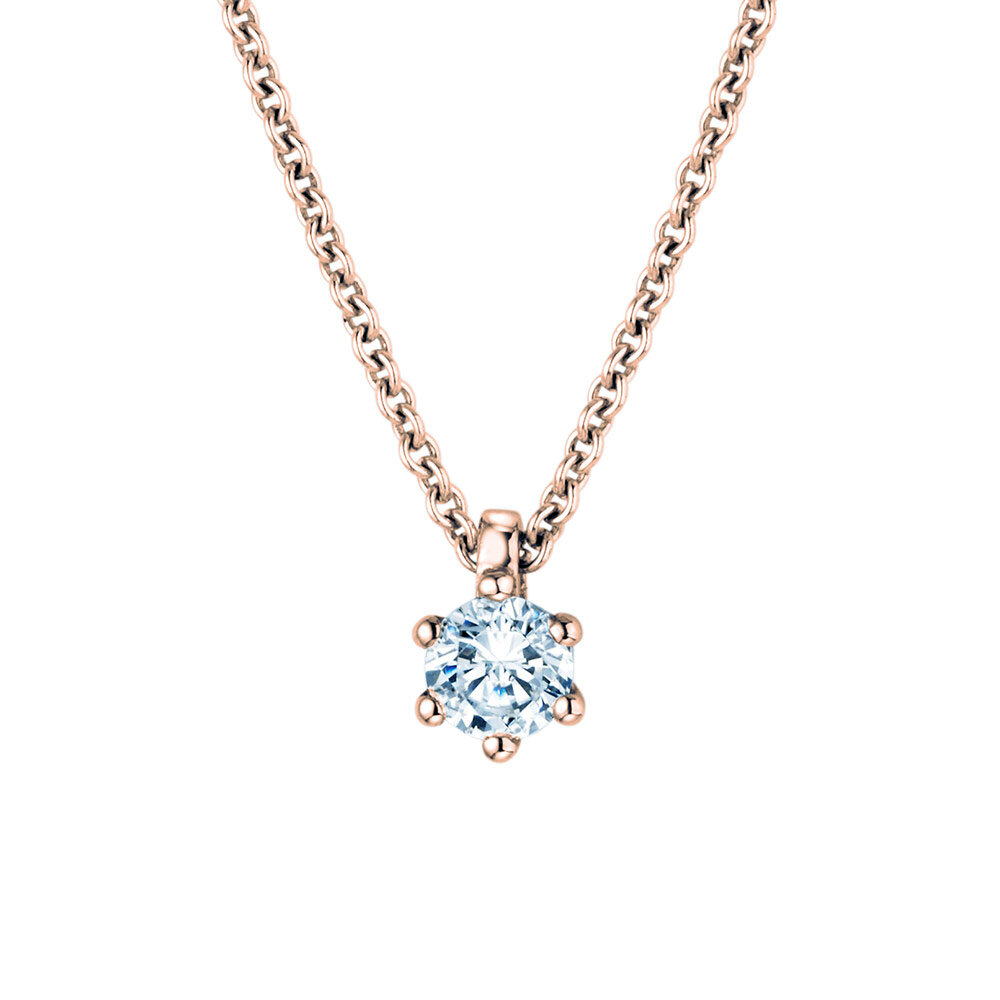 Anhänger Classic in 18K Roségold mit Diamant 0,20ct GSI G/SI