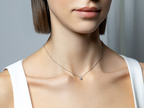Anhänger Classic in 14K Weißgold mit Diamant 0,15ct G/SI