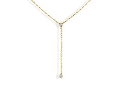 Halskette Leon Y in 14K Gelbgold mit Diamanten 0,06ct G/SI