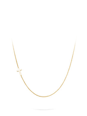 Halskette Cross in 9K Gelbgold poliert