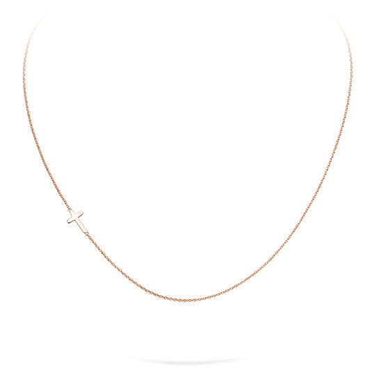 Halskette Cross in 14K Roségold poliert
