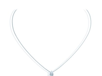 Anhänger Diamond Drop Labordiamant in 9K Weißgold mit Labordiamant 0,15ct E/VS
