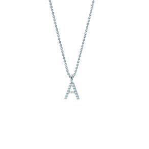Buchstaben-Anhänger Diamond Letter Petite A in 14K Weißgold
