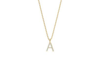 Buchstaben-Anhänger Diamond Letter Petite A in 14K Gelbgold