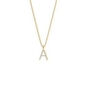 Buchstaben-Anhänger Diamond Letter Petite A in 14K Gelbgold